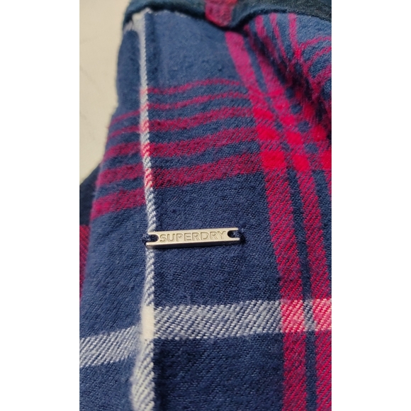 Superdry‎ Bailee Mixed Check Shirt US Size 6 100% Cotton Plaid Flannel Button up - Picture 7 of 13